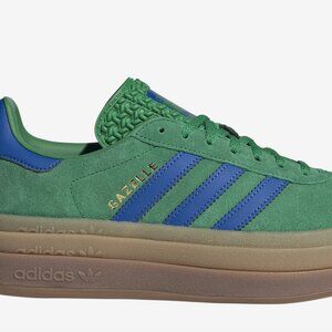 Adidas Green and Blue Gazelle Sneakers with Suede Upper